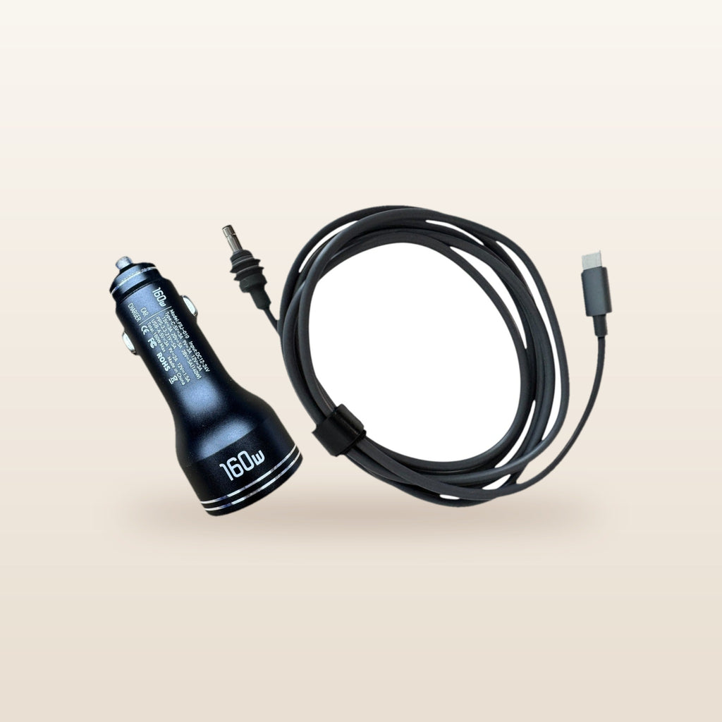 Car Power Kit for Starlink Mini: 160W car charger with the cable connected