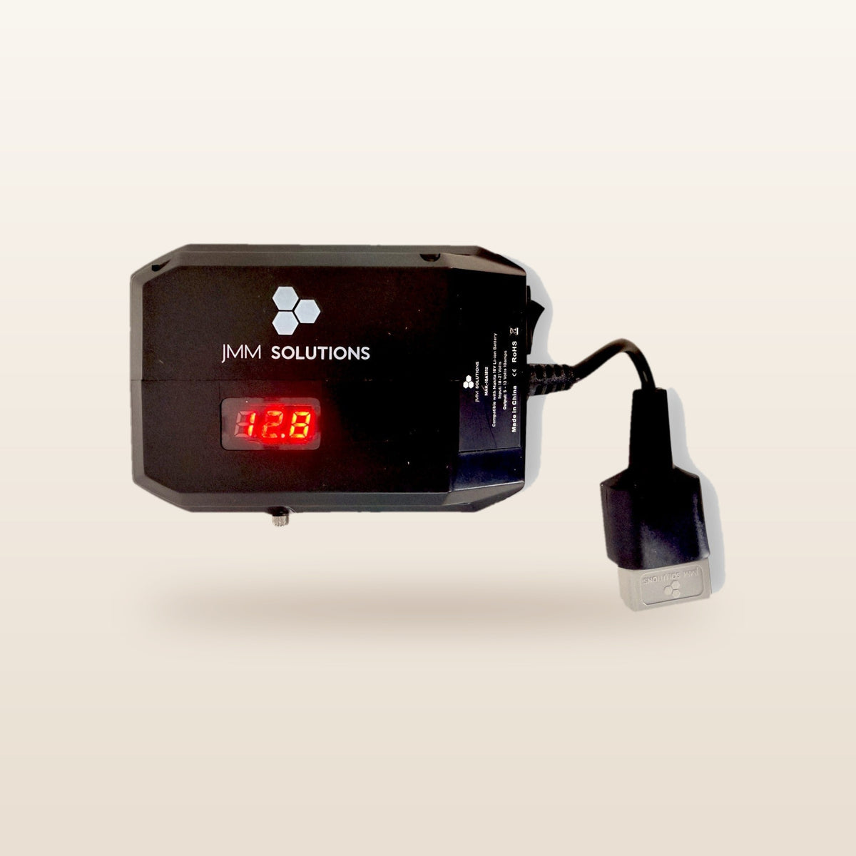 Makita-compatible 18V to 12V Power Supply + Auto Charger Bundle: digital voltage display lit
