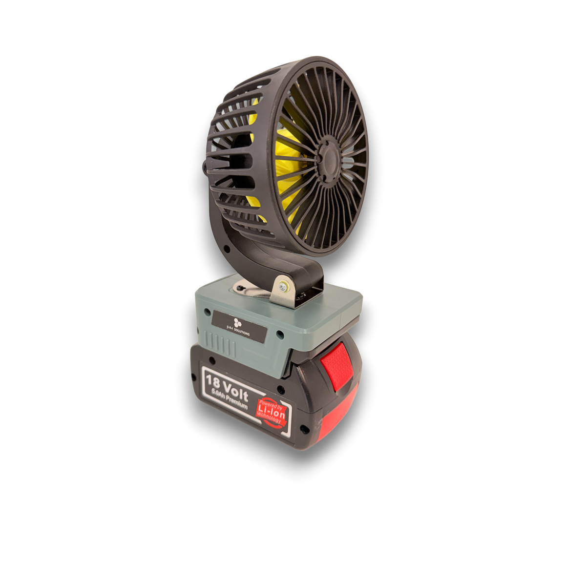 Bosch-compatible 18V 100mm Fan: on an 18V battery, other side