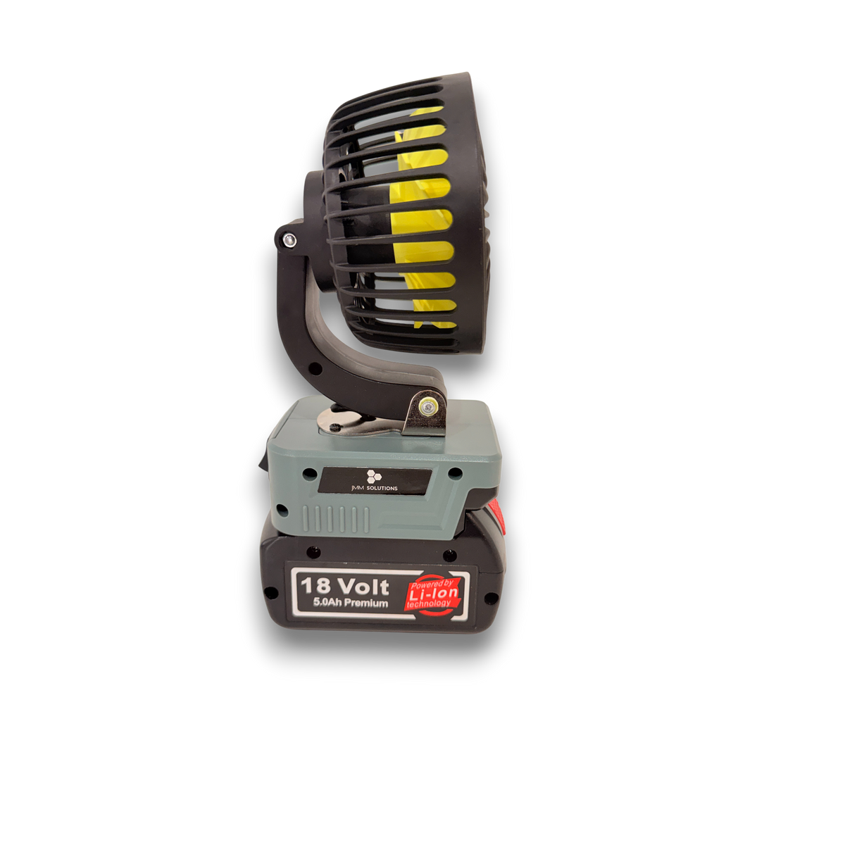 Bosch-compatible 18V 100mm Fan: side view of the fan head