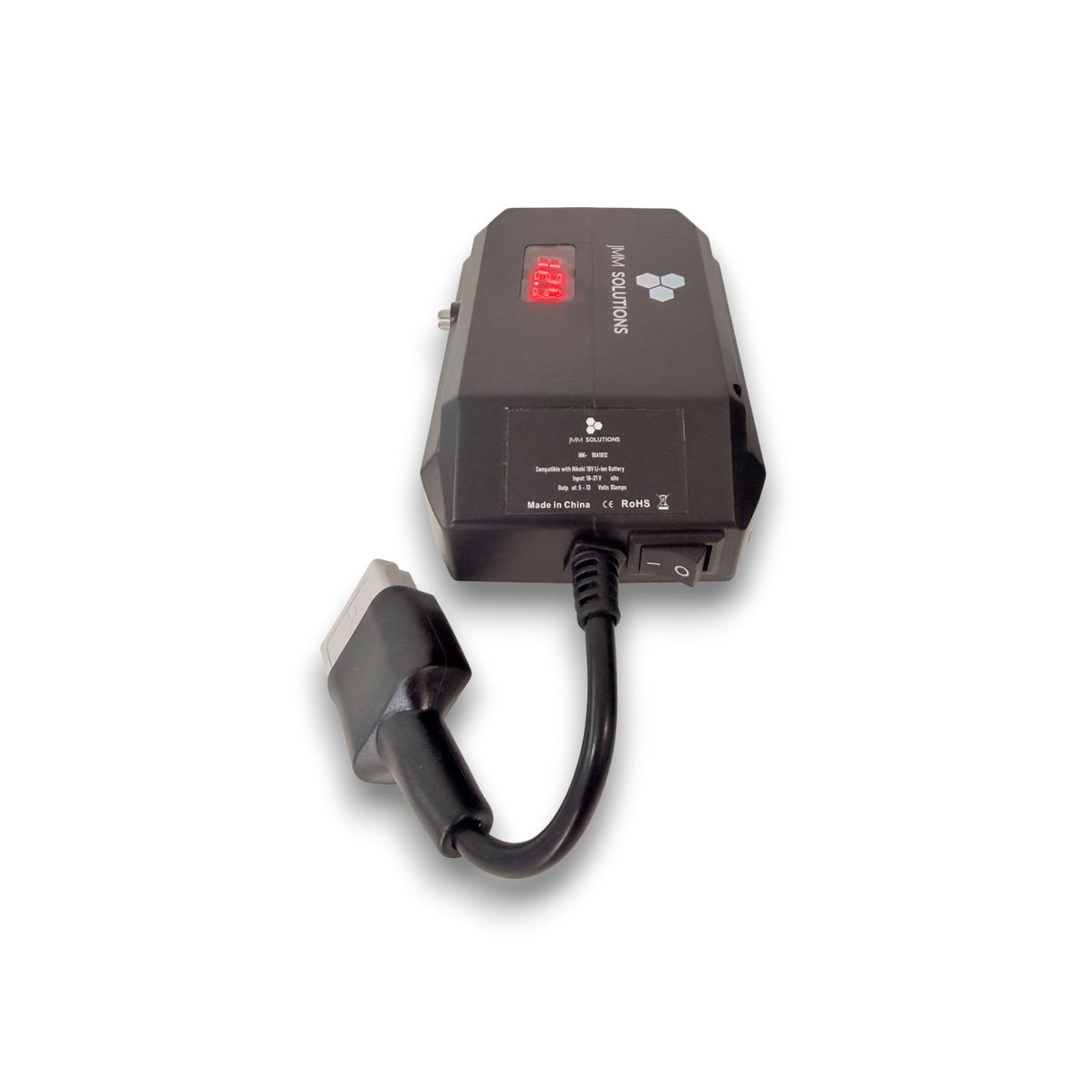 HiKOKI-compatible 18V to 12V Step Down Power Supply: rear view showing the Anderson lead