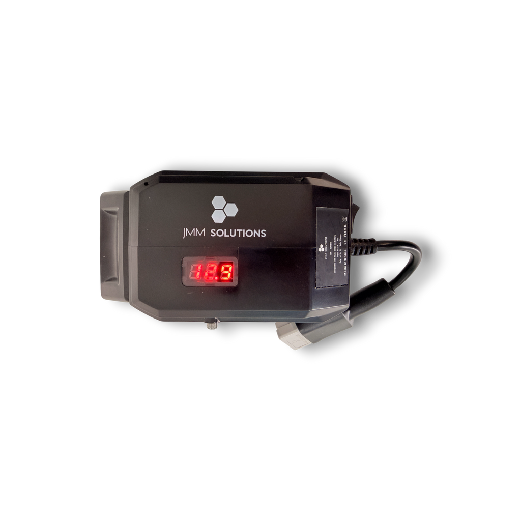 HiKOKI-compatible 18V to 12V Power Supply + Auto Charger Bundle: digital voltage display lit