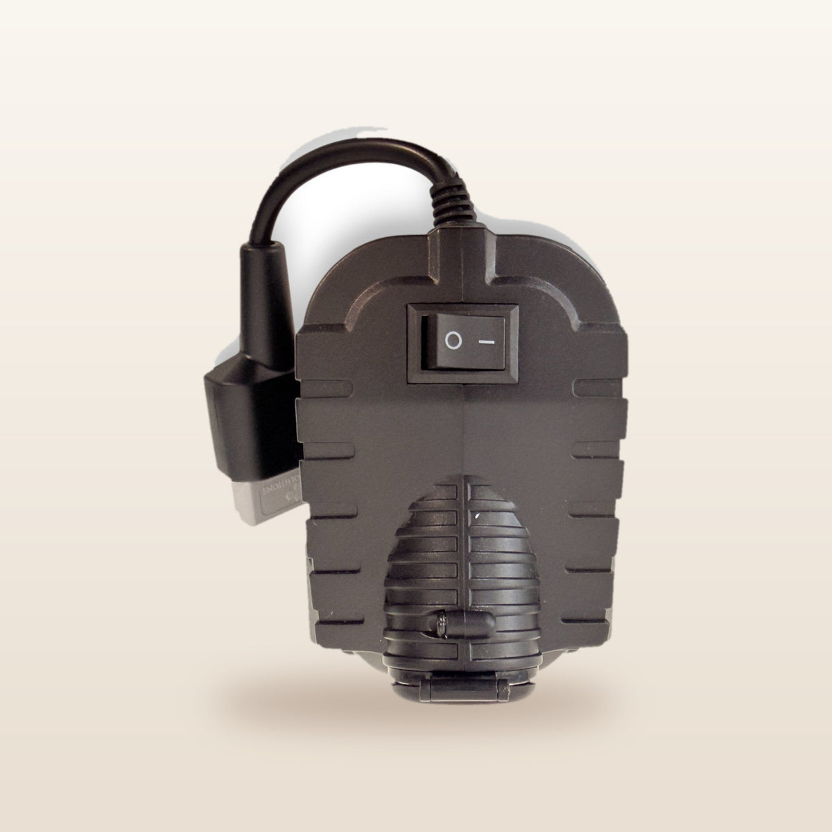 Makita-compatible Volt Step Down PRO + Auto Charger Bundle: rear view showing the on/off switch