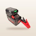 Milwaukee-compatible 18V Jump Starter from Mr Swagman: fitted to an 18V battery, with red and black clamps