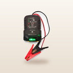 DeWalt-compatible 18V Jump Starter: front view showing the status lights and clamps