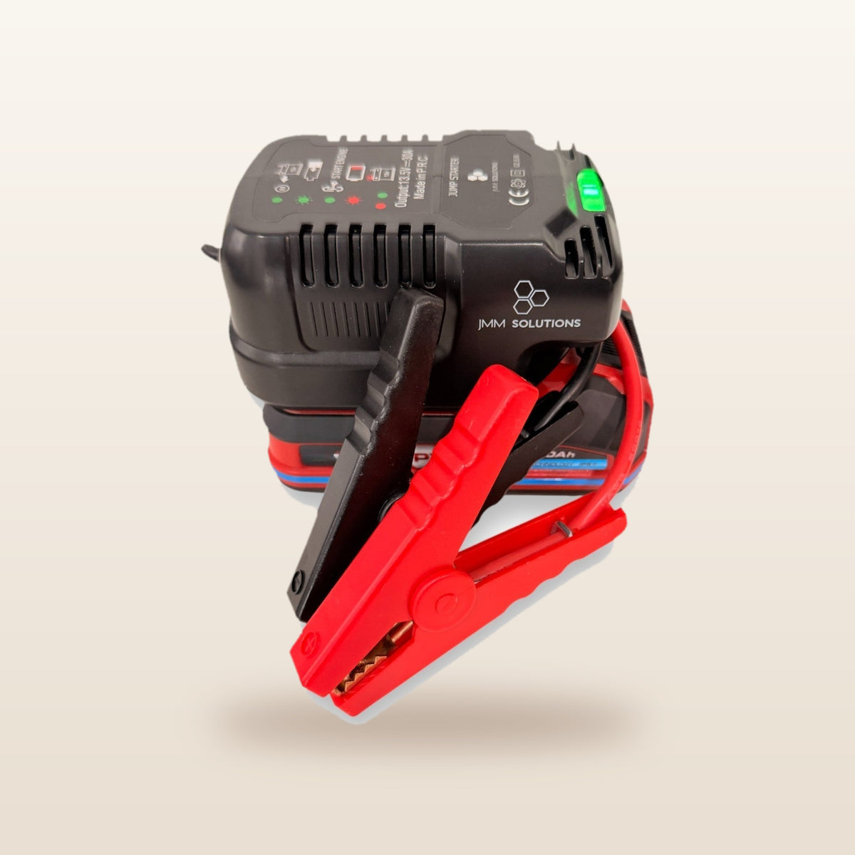 Ozito/Einhell-compatible 18V Jump Starter: angled view with the clamps