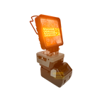 HiKOKI-compatible 18V LED Camp Light: on an 18V battery, glowing orange