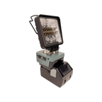 HiKOKI-compatible 18V LED Light & Fan Bundle: LED light, angled view on an 18V battery