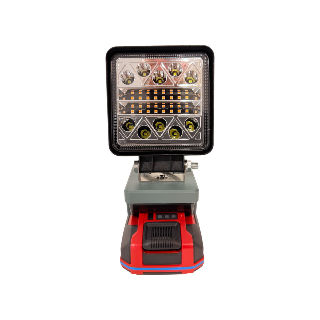 Ozito/Einhell-compatible 18V LED Light & Fan Bundle: LED light, front view of the LED panel