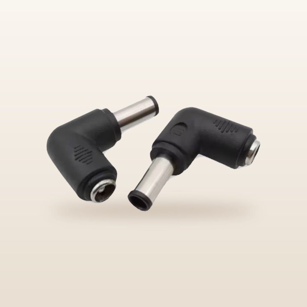 Right-Angle DC Adaptor Tips, Strip of 8: pair of right-angle DC adaptors, plain tip