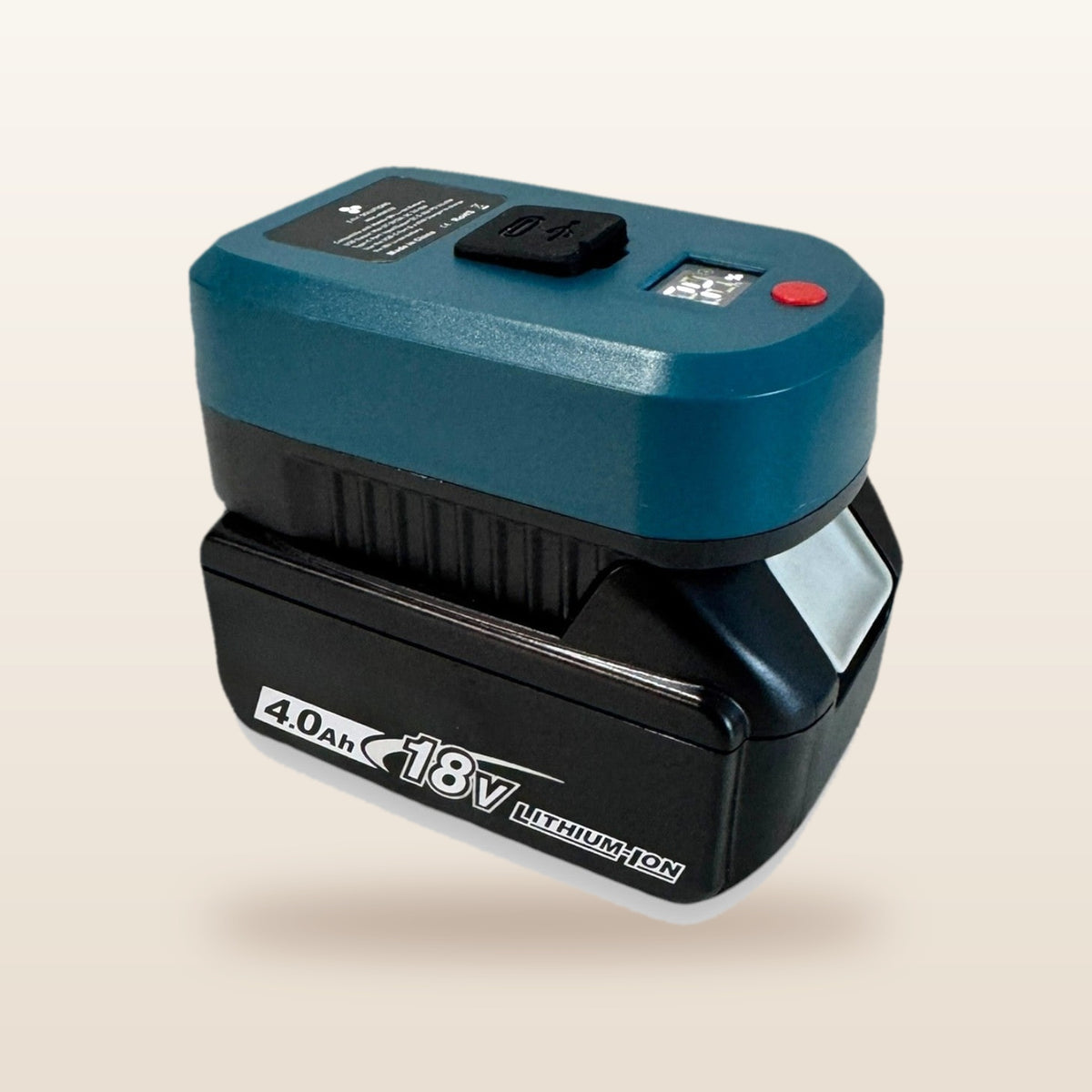 Makita-compatible USB-C 65W PD Charger: adaptor fitted to an 18V battery