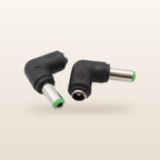 Right-Angle DC Adaptor Tips, Strip of 8: pair of right-angle DC adaptors, green tip