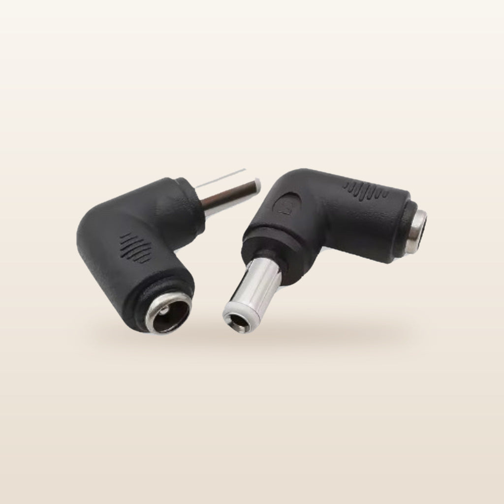 Right-Angle DC Adaptor Tips, Strip of 8: pair of right-angle DC adaptors, white tip