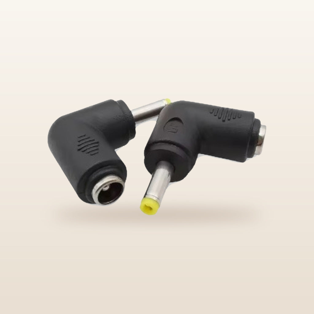 Right-Angle DC Adaptor Tips, Strip of 8: pair of right-angle DC adaptors, yellow tip, slim size