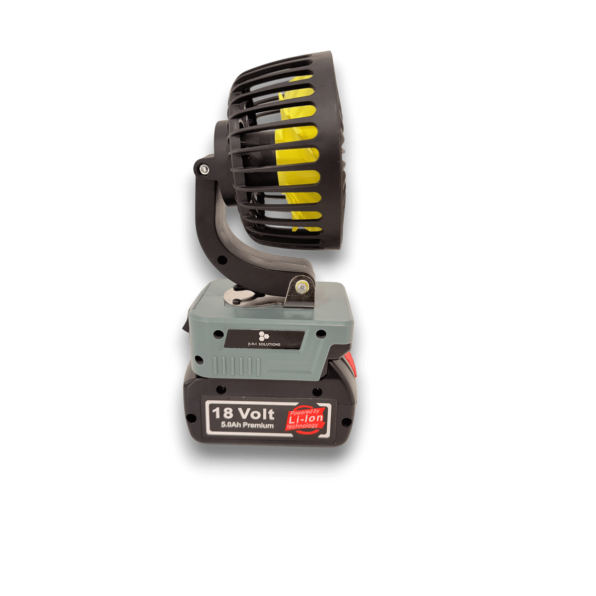 Bosch-compatible 18V 100mm Fan: side view of the fan head