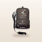 Bosch-compatible Auto Charger: charger on its own, front view with status lights