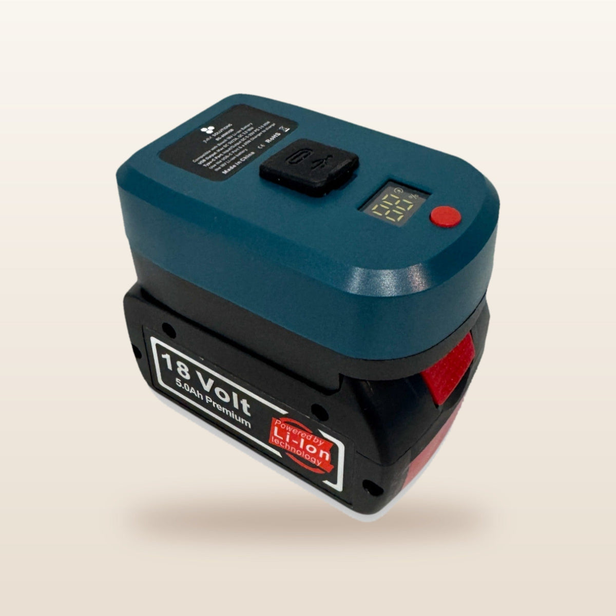 Bosch-compatible Power Kit for Starlink Mini: USB-C adaptor fitted to an 18V battery