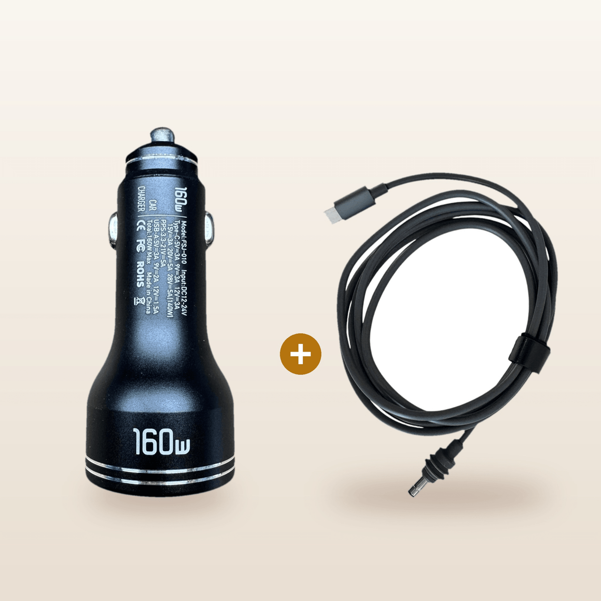 Car Power Kit for Starlink Mini from Mr Swagman: 160W car charger plus Starlink Mini cable