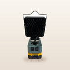 DeWalt-compatible 18V LED Camp Light: rear view showing the heat sink and wire handle