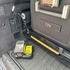 DeWalt-compatible Balanced Auto Charger: mounted in a vehicle's rear cargo area
