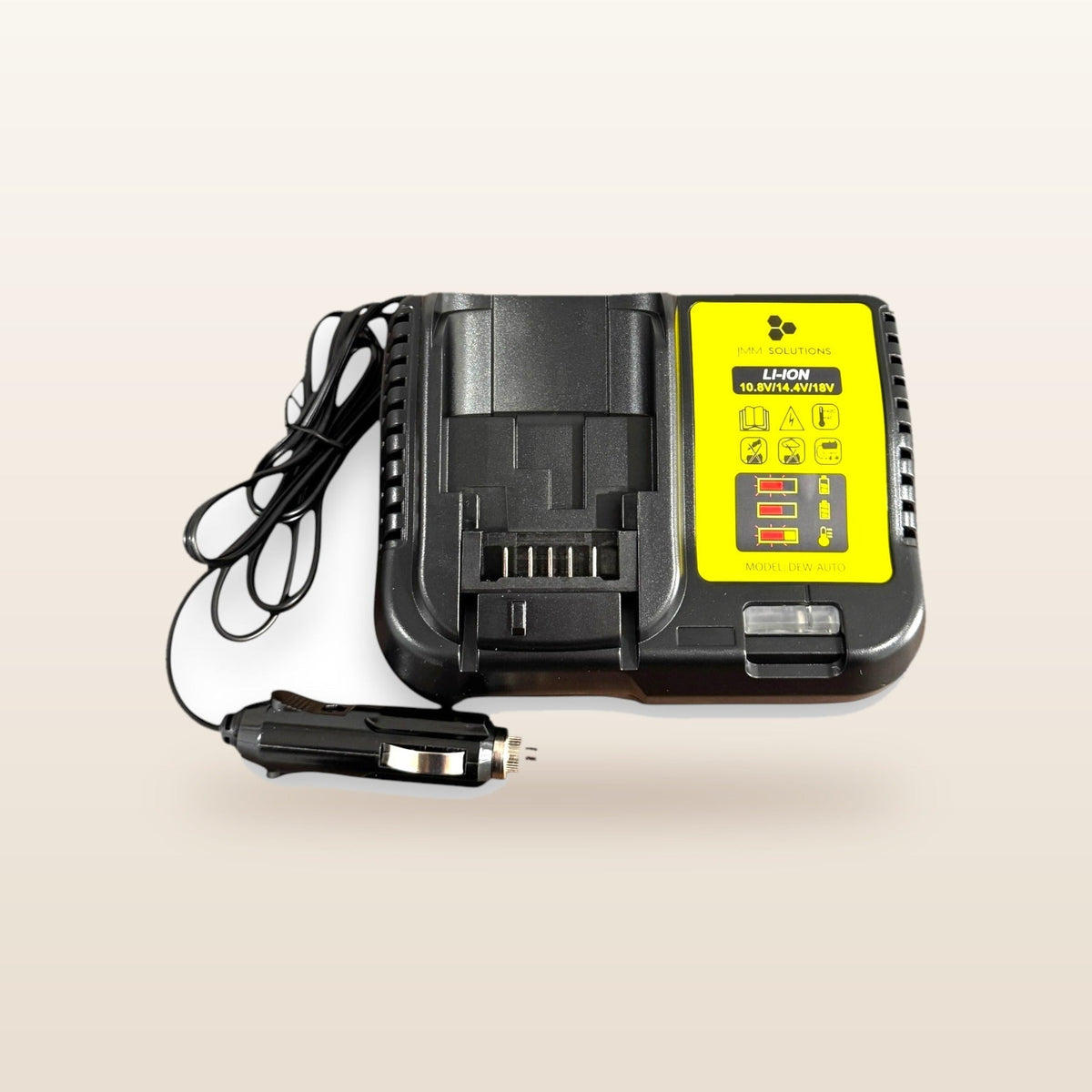 DeWalt-compatible Balanced Auto Charger from Mr Swagman: balanced charger with 12V plug lead