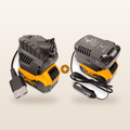 DeWalt-compatible Volt Step Down PRO + Auto Charger Bundle from Mr Swagman: PRO unit and in-car charger on 18V batteries