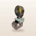 HiKOKI-compatible 18V 100mm Fan from Mr Swagman: on an 18V battery, angled view