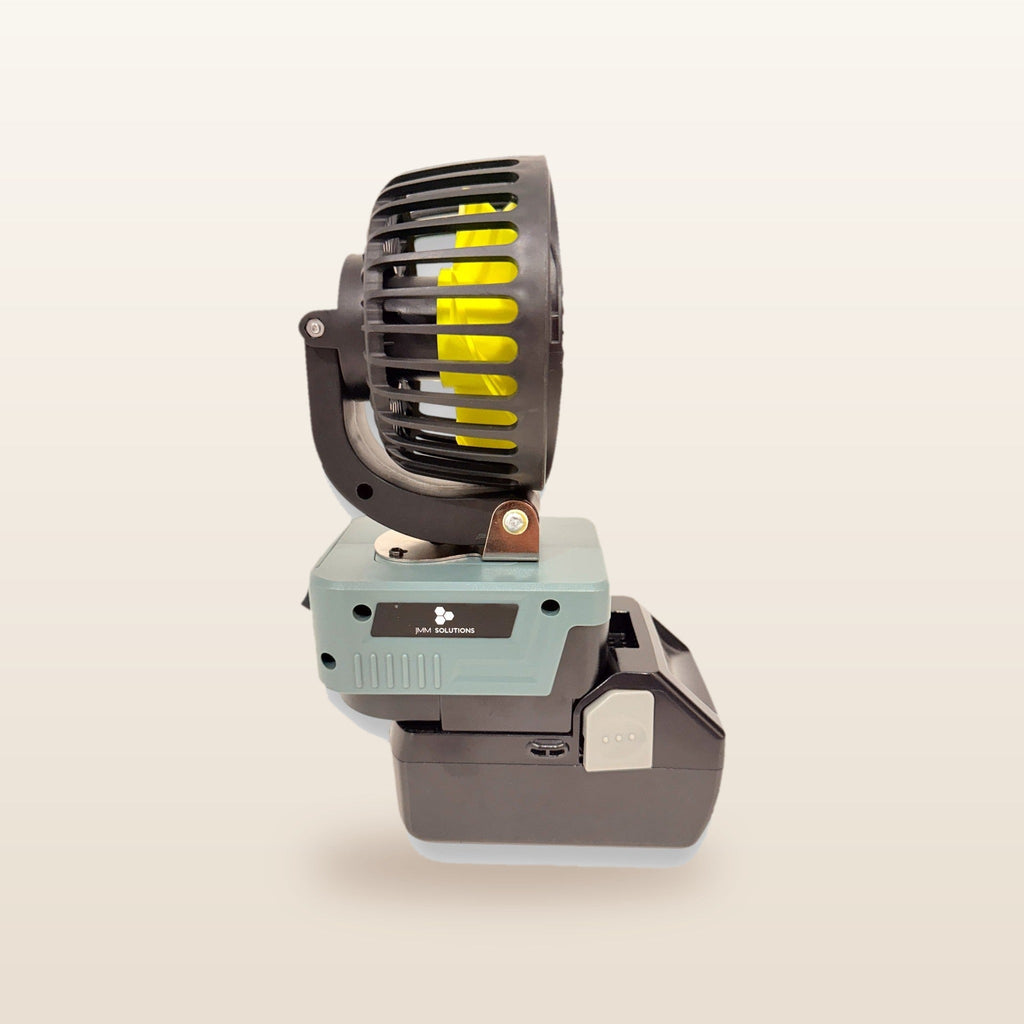 HiKOKI-compatible 18V 100mm Fan: side view of the fan head