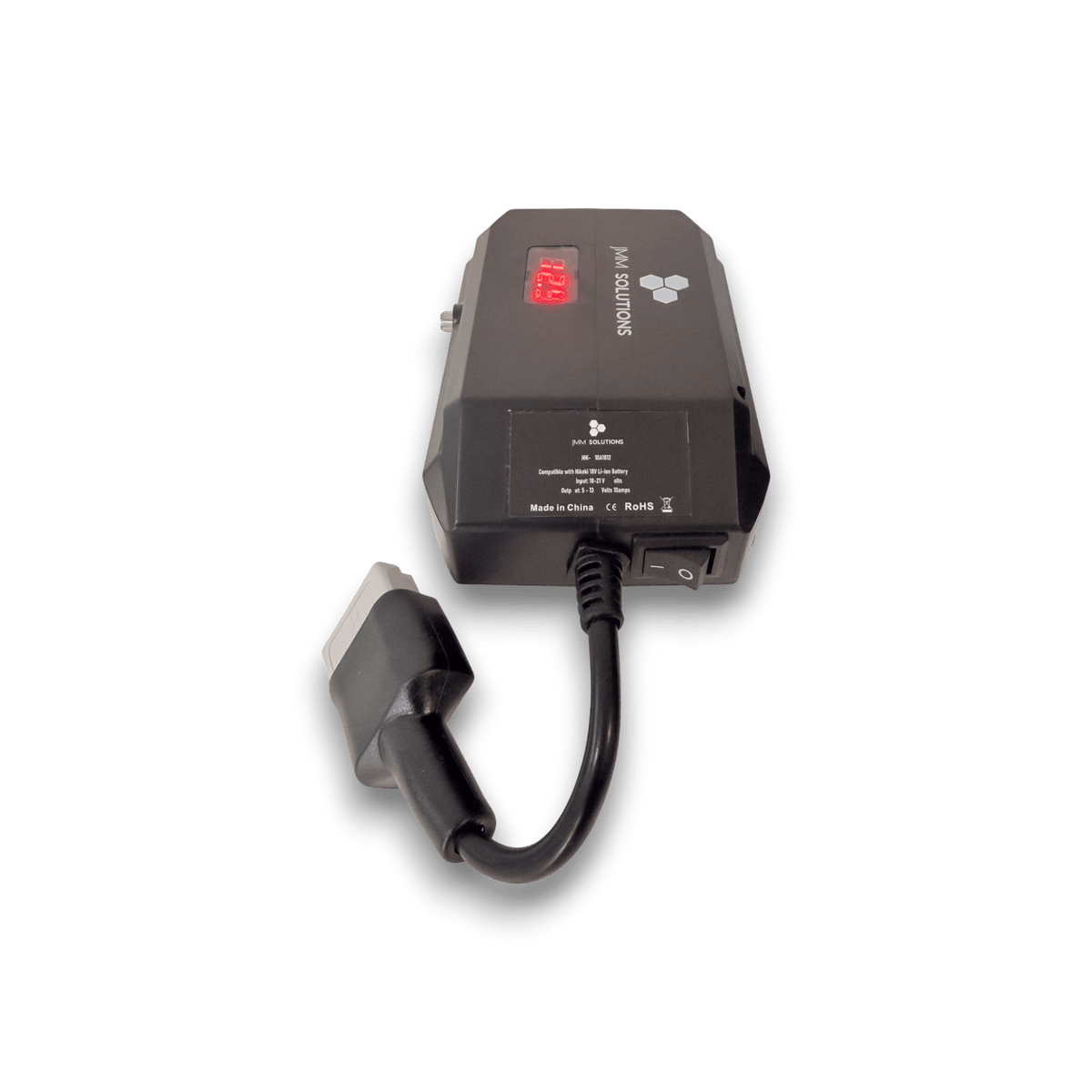 HiKOKI-compatible 18V to 12V Power Supply + Auto Charger Bundle: rear view showing the Anderson lead