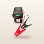 Makita-compatible 18V Jump Starter: front view on the battery with clamps