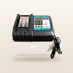 Makita-compatible Balanced Auto Charger: charger standing on its box