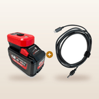 Milwaukee-compatible Power Kit for Starlink Mini from Mr Swagman: USB-C adaptor on an 18V battery plus Starlink Mini cable