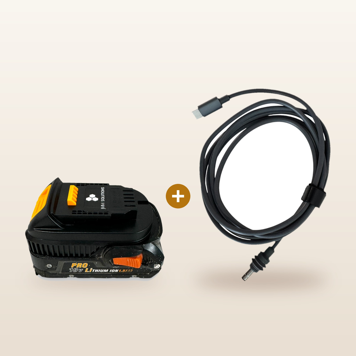 AEG-compatible Power Kit for Starlink Mini from Mr Swagman: USB-C adaptor on an 18V battery plus Starlink Mini cable