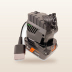 AEG-compatible Volt Step Down PRO from Mr Swagman: fitted to an 18V tool battery, with Anderson plug lead