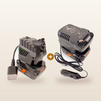 AEG-compatible Volt Step Down PRO + Auto Charger Bundle from Mr Swagman: PRO unit and in-car charger on 18V batteries