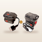 Mr Swagman Bosch-compatible 18V to 12V Power Supply + Auto Charger Bundle: power supply and in-car charger on 18V batteries