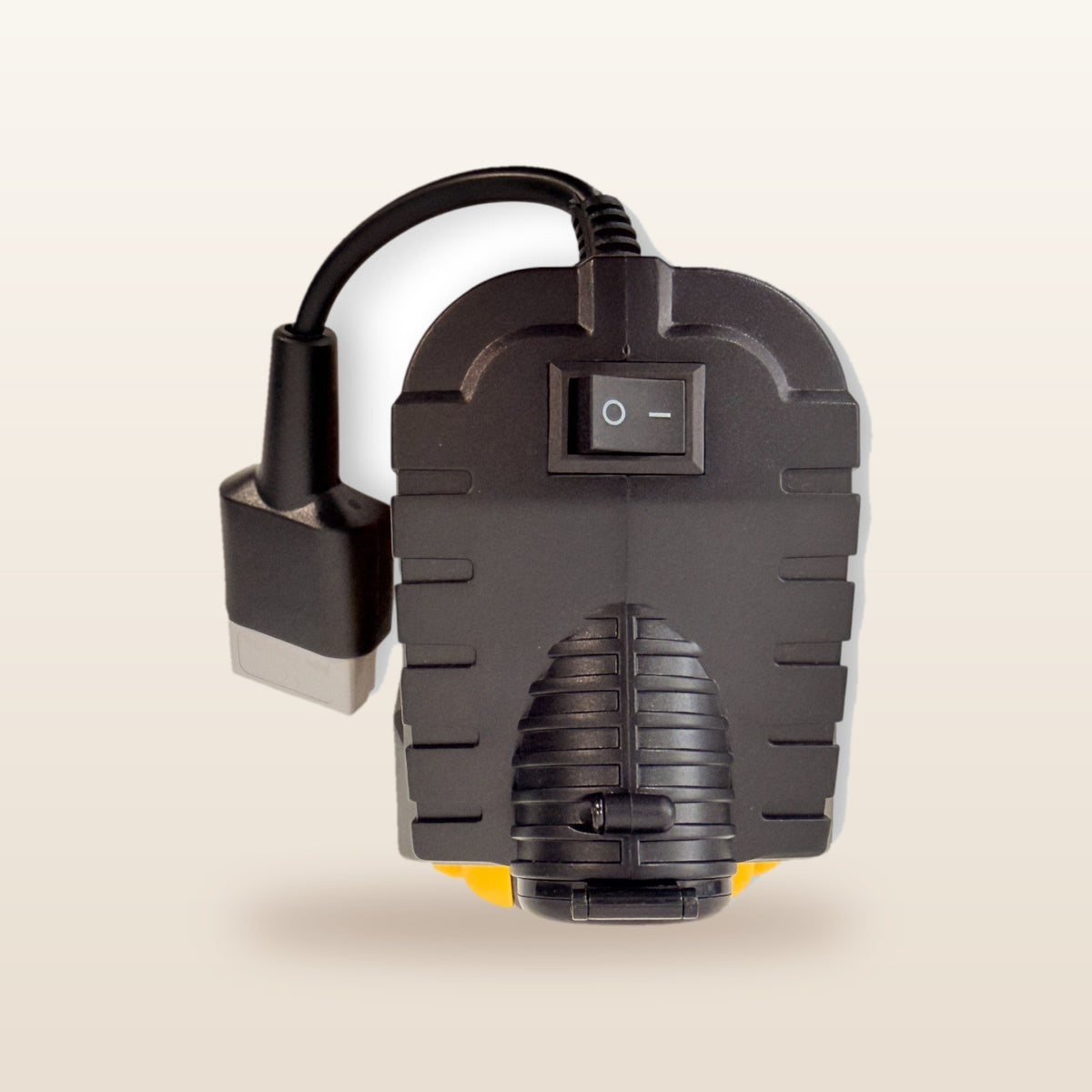 DeWalt-compatible Volt Step Down PRO: rear view showing the on/off switch