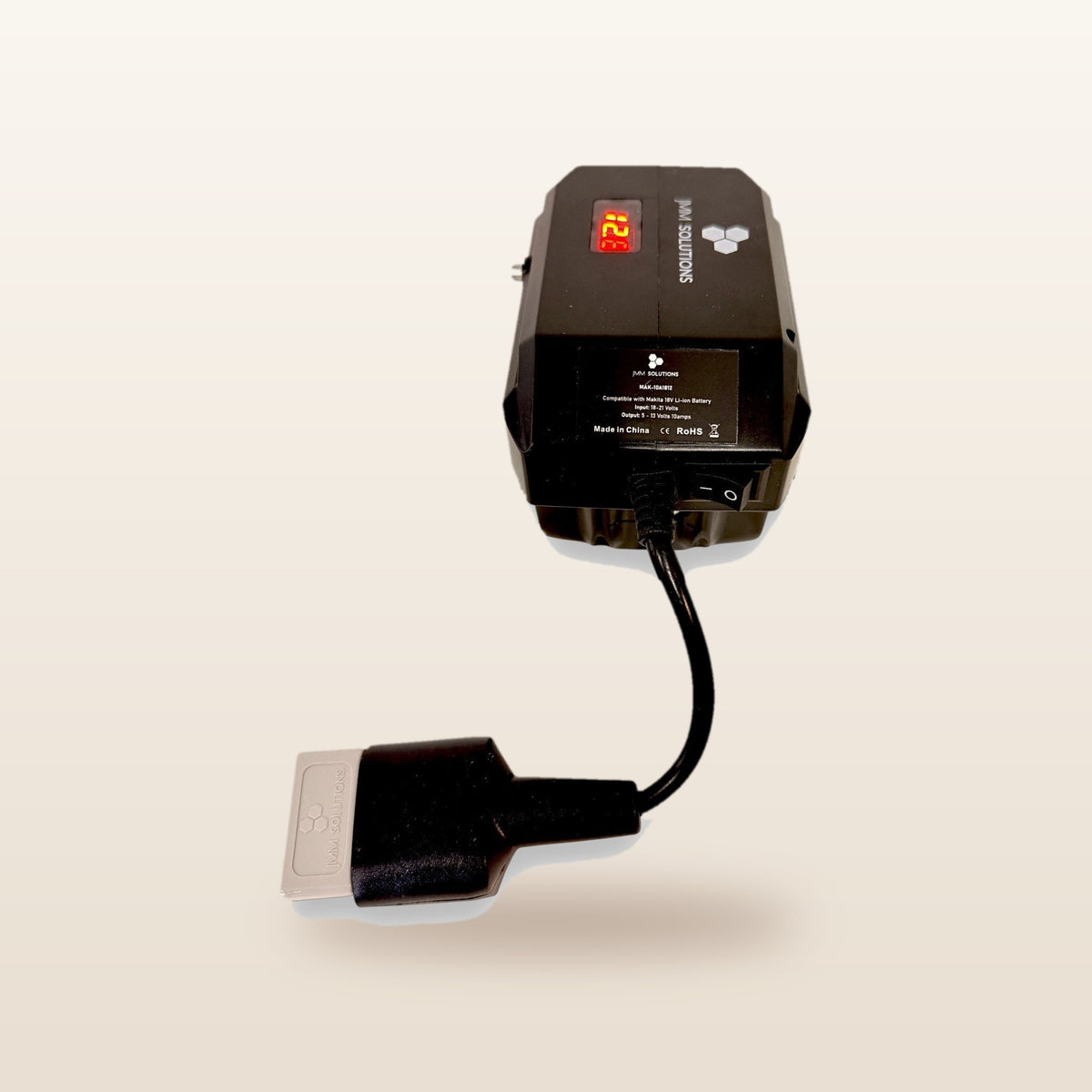 Makita-compatible 18V to 12V Step Down Power Supply: rear view showing the Anderson lead