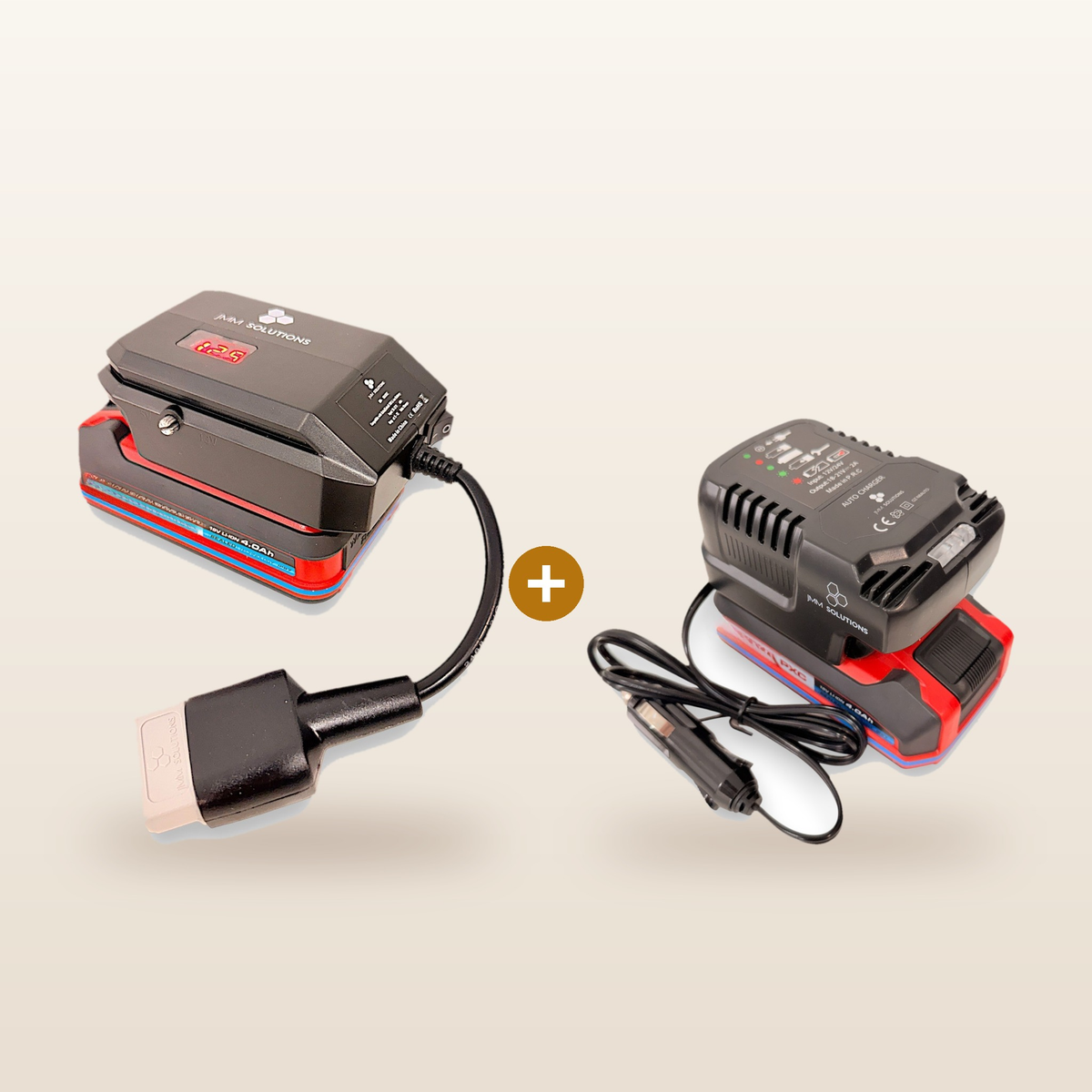 Mr Swagman Ozito/Einhell-compatible 18V to 12V Power Supply + Auto Charger Bundle: power supply and in-car charger