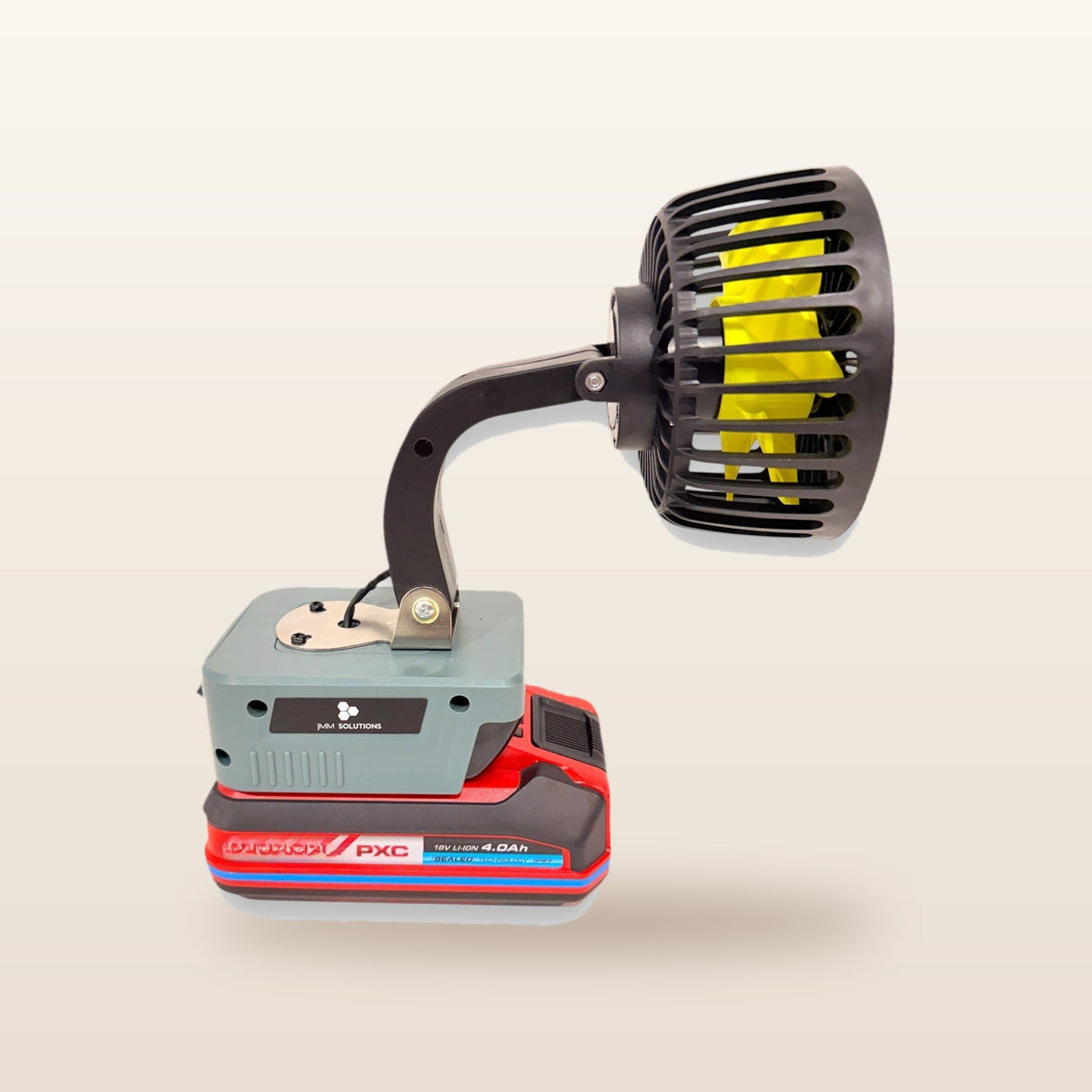 Ozito/Einhell-compatible 18V 100mm Fan: fan head tilted on its flexible neck