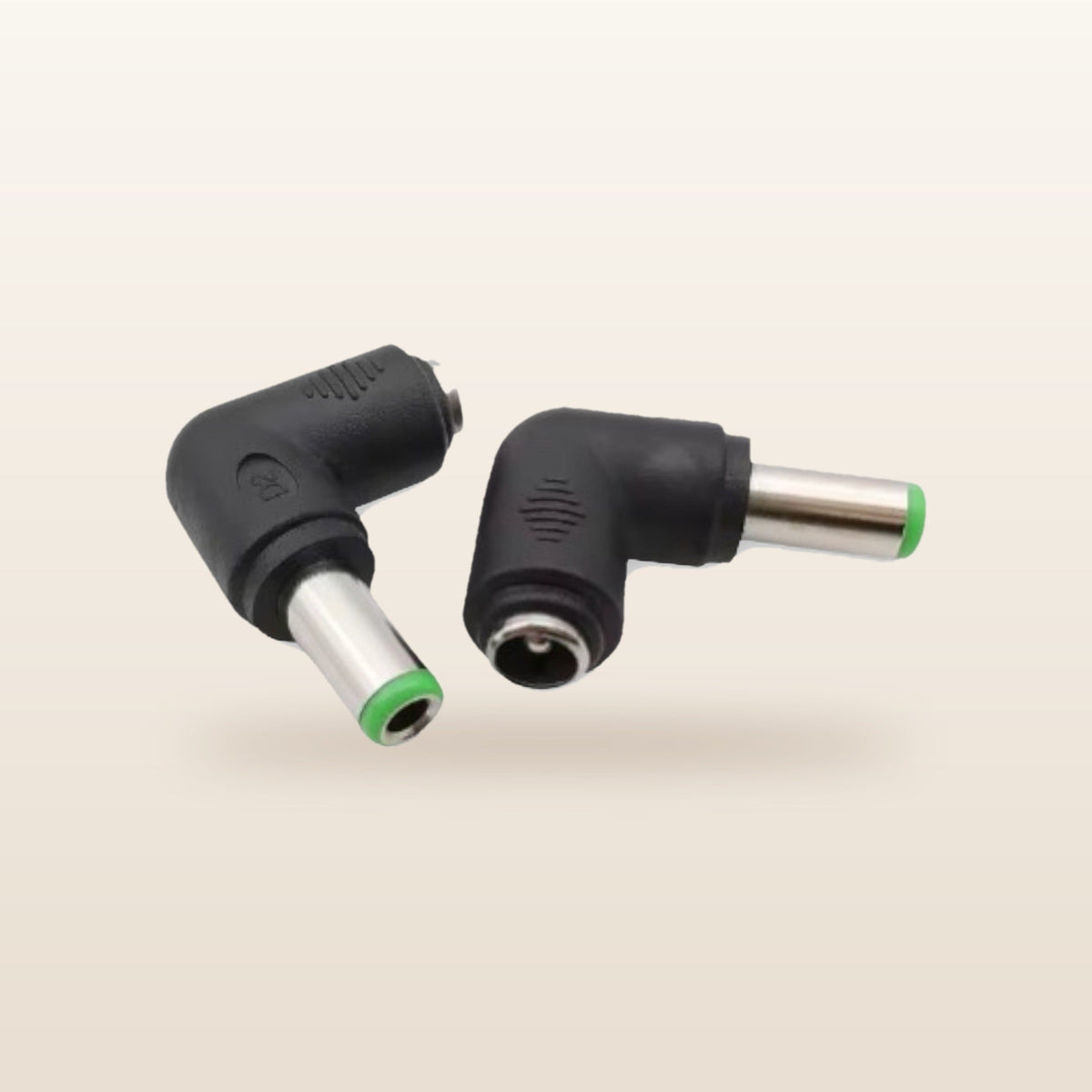 Right-Angle DC Adaptor Tips, Strip of 8: pair of right-angle DC adaptors, green tip