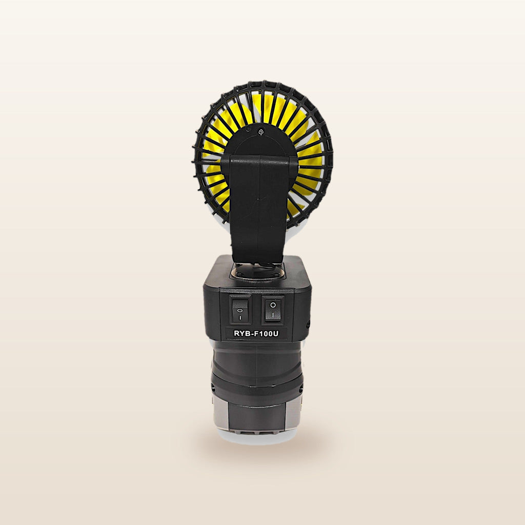 Ryobi ONE+ compatible 18V 100mm Fan: rear view showing the USB ports