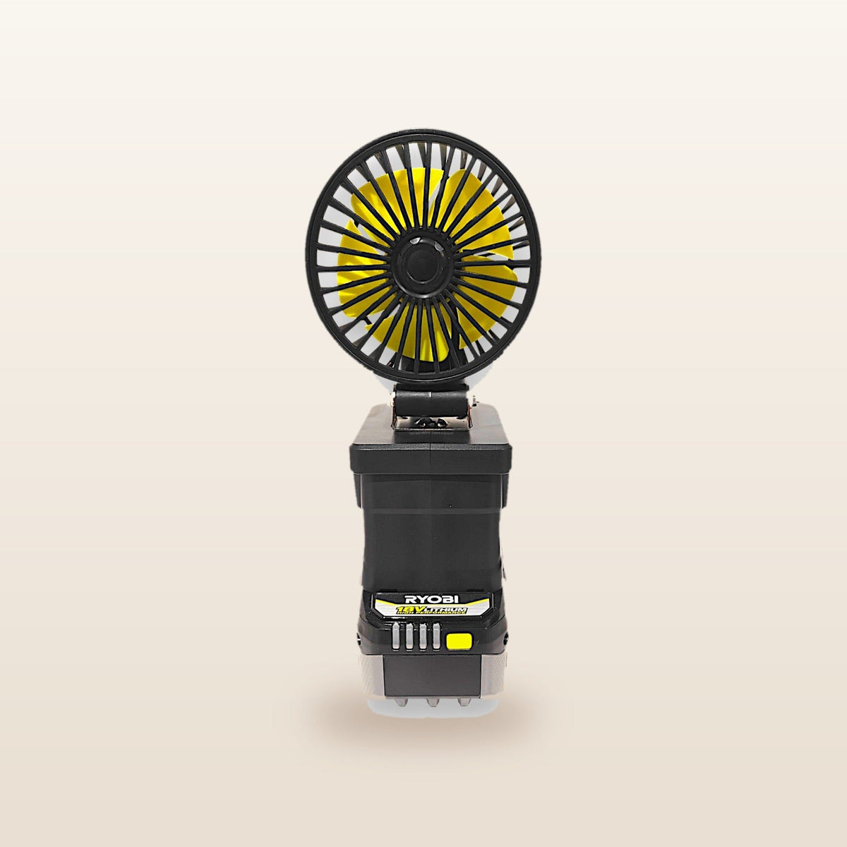 Ryobi ONE+ compatible 18V 100mm Fan: front view of the fan blades
