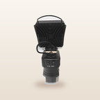 Ryobi ONE+ compatible 18V LED Light & Fan Bundle: LED light, rear view showing the heat sink and wire handle
