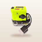 Ryobi ONE+ compatible 18V to 12V Power Supply + Auto Charger Bundle: on an 18V tool battery, with Anderson plug lead