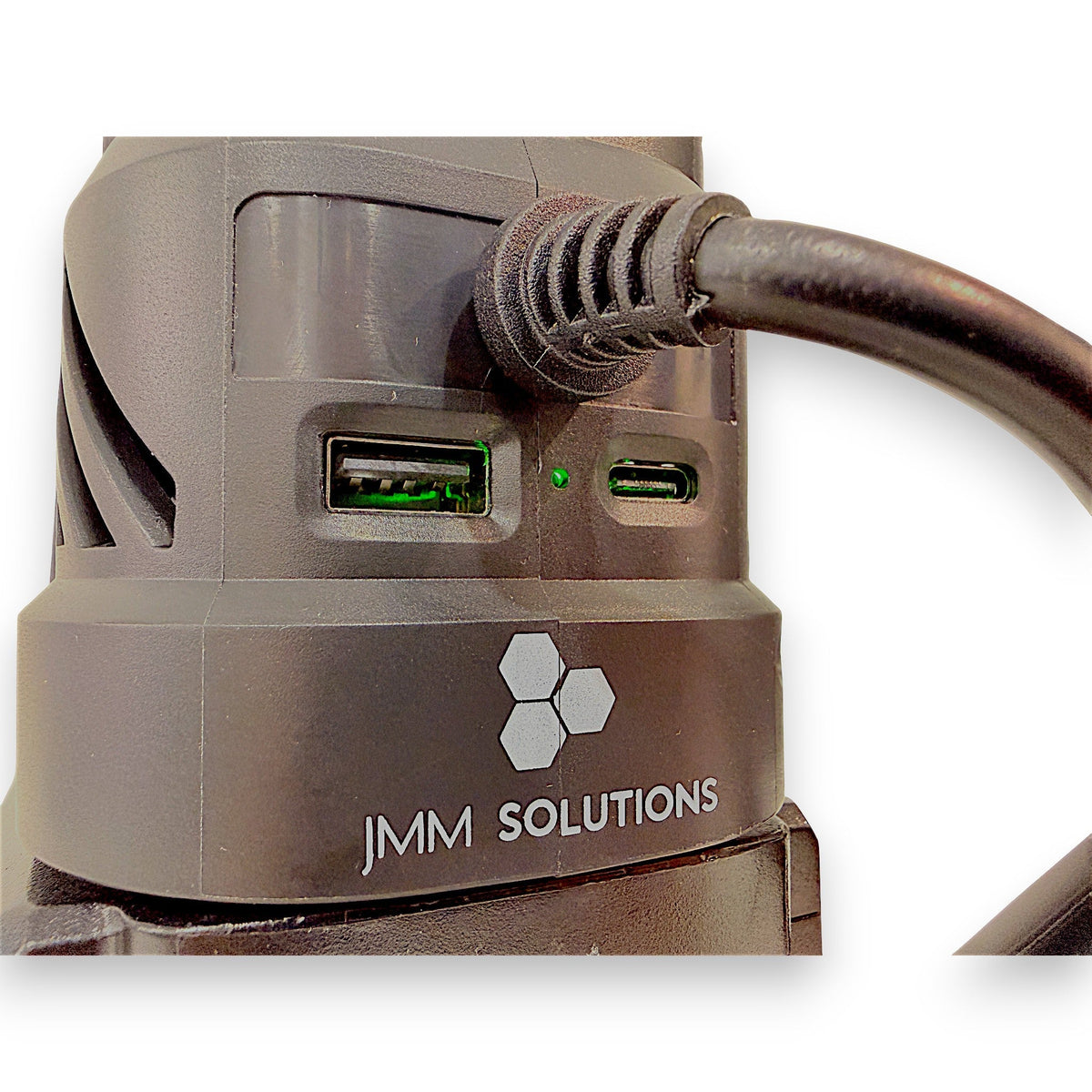 Ryobi ONE+ compatible Volt Step Down PRO: close-up of the USB-A and USB-C ports